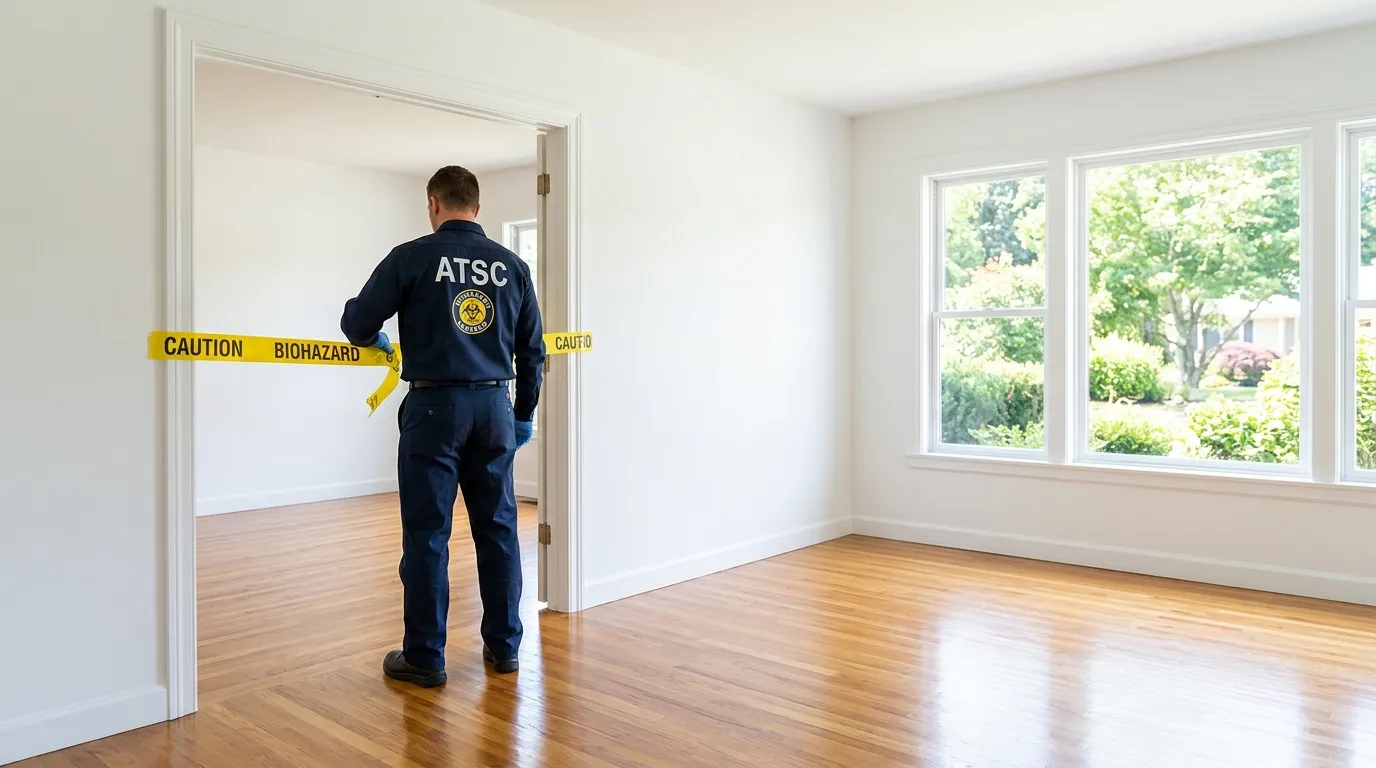 Certified biohazard cleanup crew performing Crime Scene Cleanup in Hanford